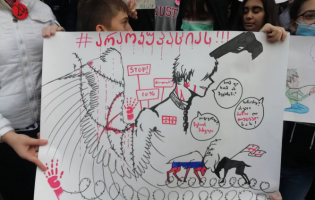,,თავისუფლება ექიმ ვაჟა გაფრინდაშვილს" - მოსწავლეების პროტესტი (PHOTO)