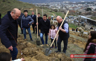 В дань уважения памяти погибших героев на горе Квернаки было посажено 169 саженцев миндаля  