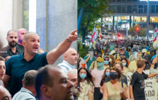 გენო პეტრიაშვილი კალაძის შტაბთან მომიტინგეებს დაუპირისპირდა