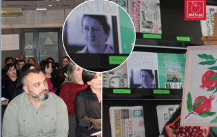 მზია ამაღლობელის ფოტო ხაშურის მერიის შენობაში